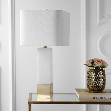 Jeffrey 29" Metal/Marble LED Table Lamp - JONATHAN Y